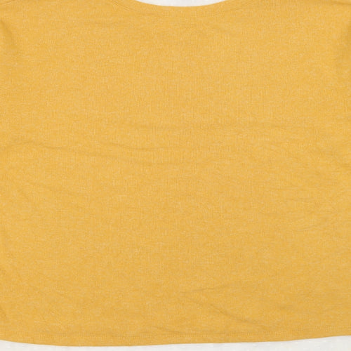 M&Co Womens Yellow Collared  Polyester Pullover Jumper Size 12