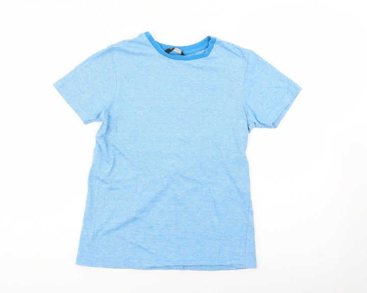 George Boys Blue Cotton Basic T-Shirt Size 10-11 Years Crew Neck