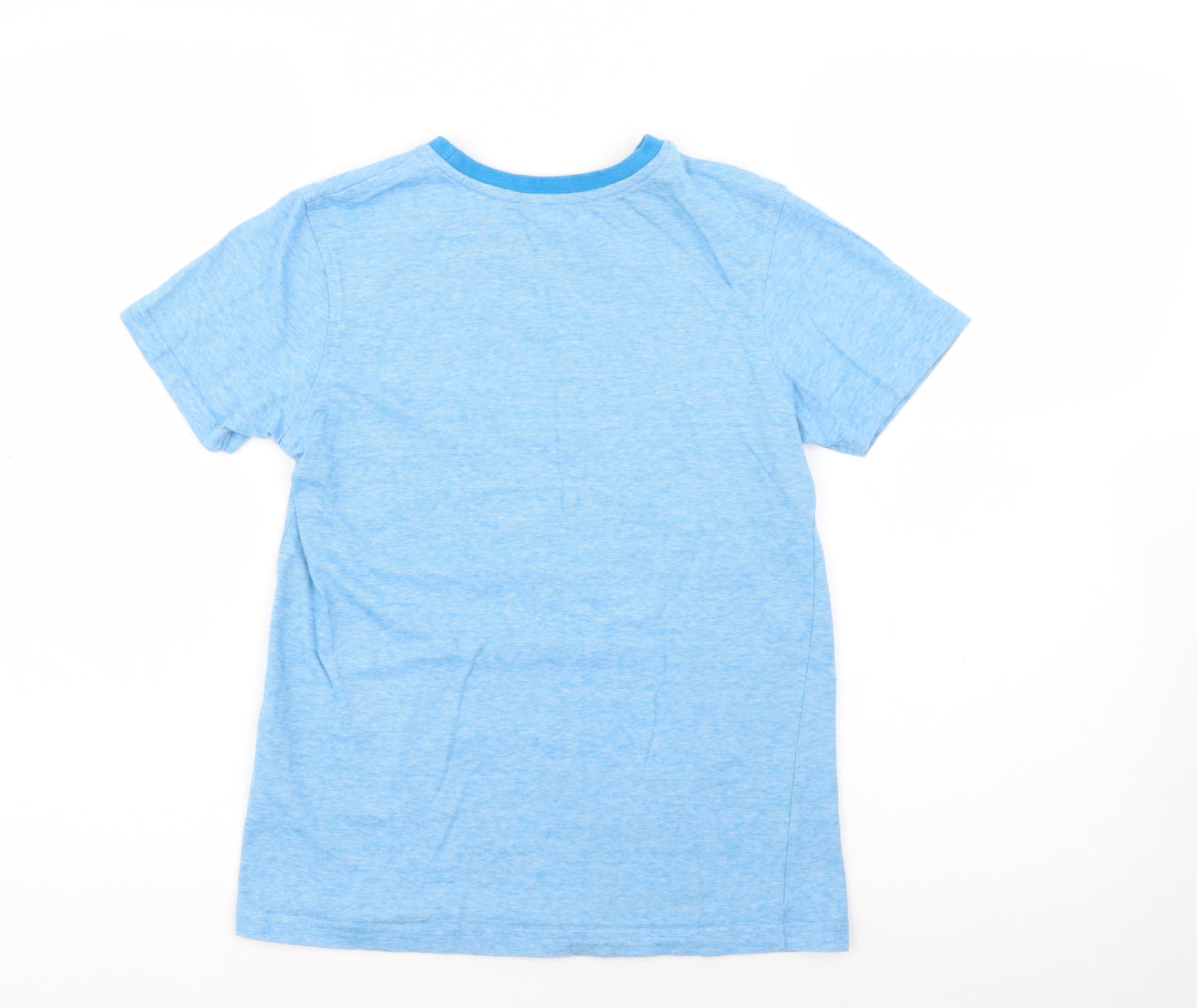 George Boys Blue  Cotton Basic T-Shirt Size 10-11 Years Crew Neck