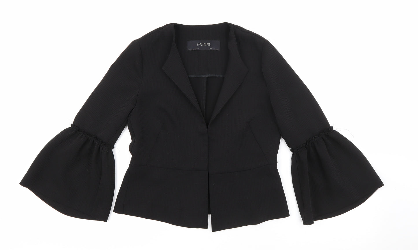 Zara Womens Black Round Neck  Polyester Cardigan Jumper Size XS