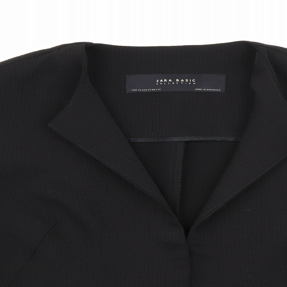 Zara Womens Black Round Neck  Polyester Cardigan Jumper Size XS
