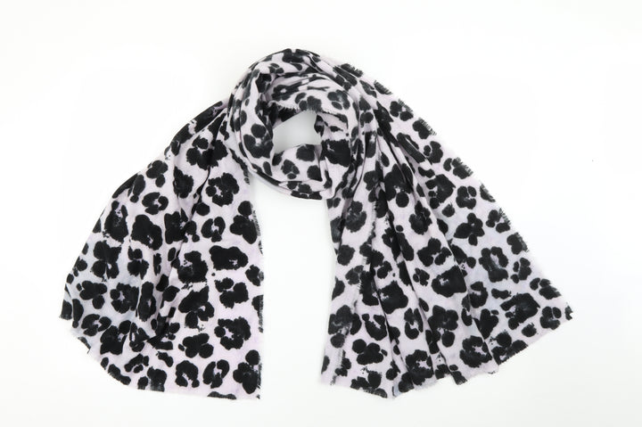 Faith Womens Purple Animal Print Acrylic  Scarf
