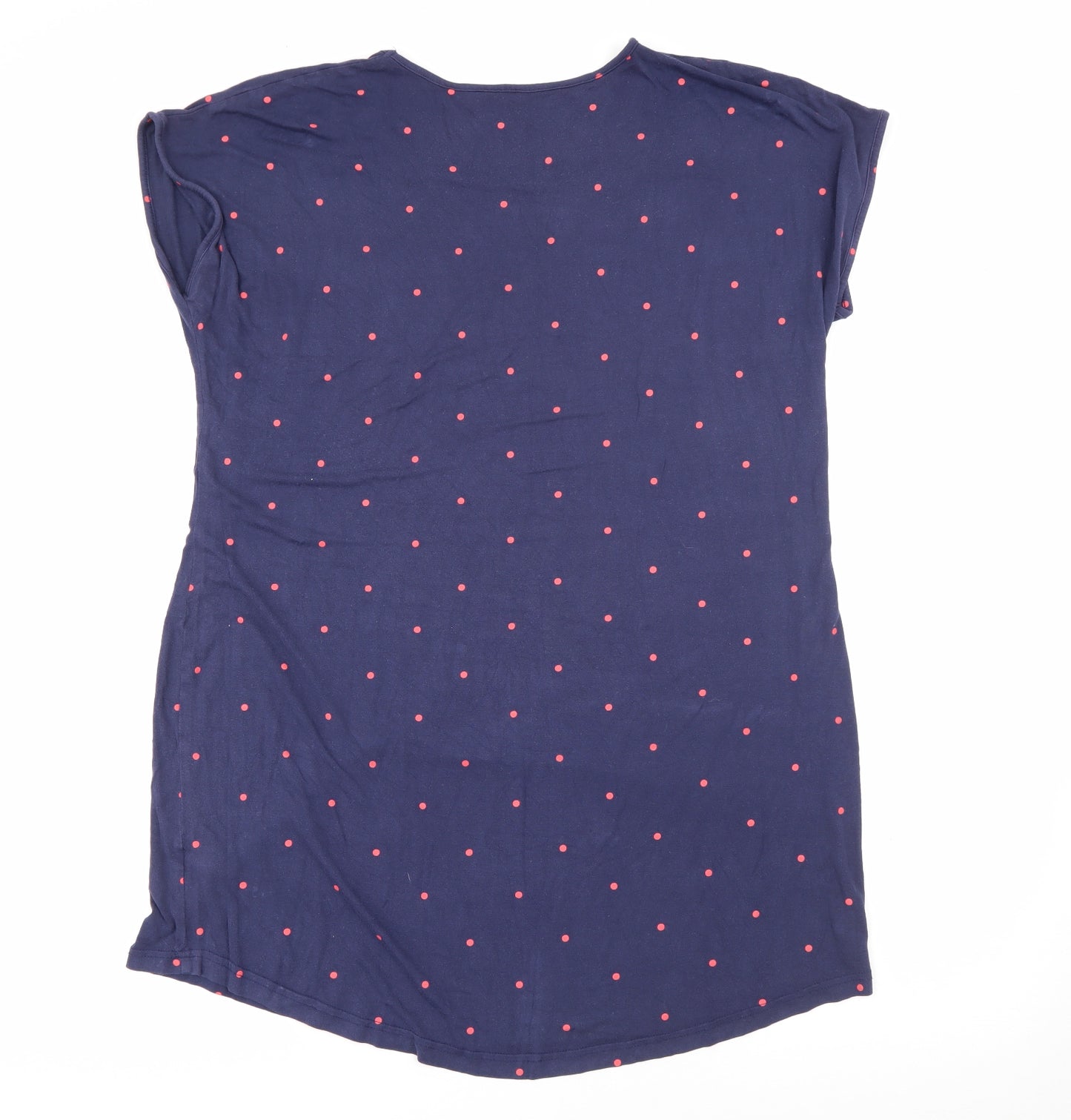 George Womens Blue Polka Dot Viscose Basic T-Shirt Size 16 Scoop Neck