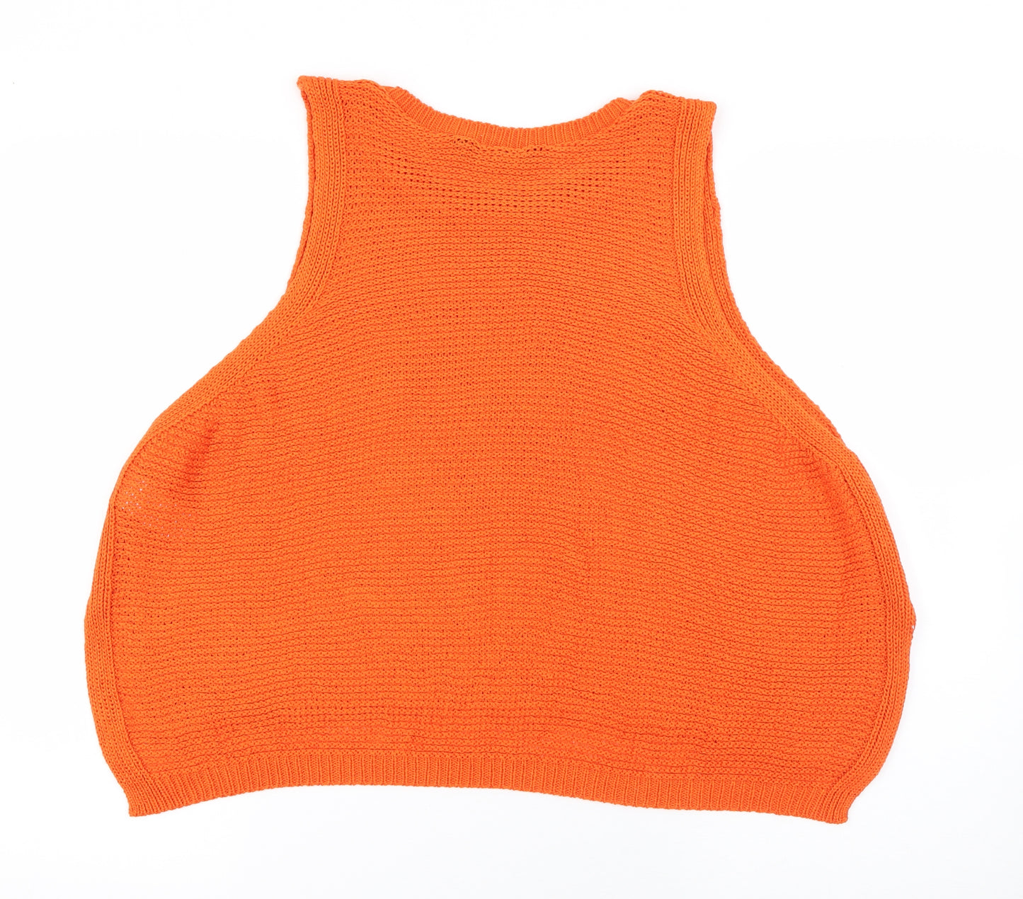 New Look Womens Orange  Acrylic Camisole Tank Size 14 Crew Neck