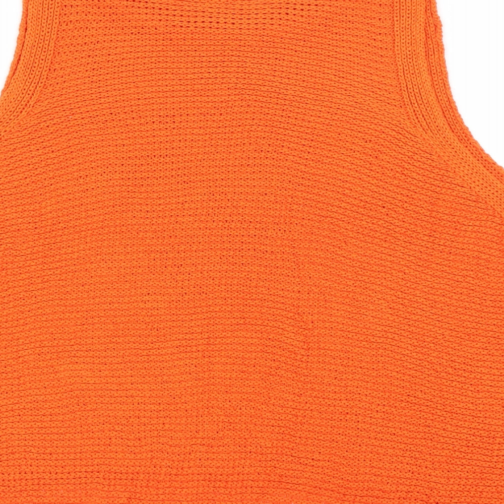 New Look Womens Orange  Acrylic Camisole Tank Size 14 Crew Neck