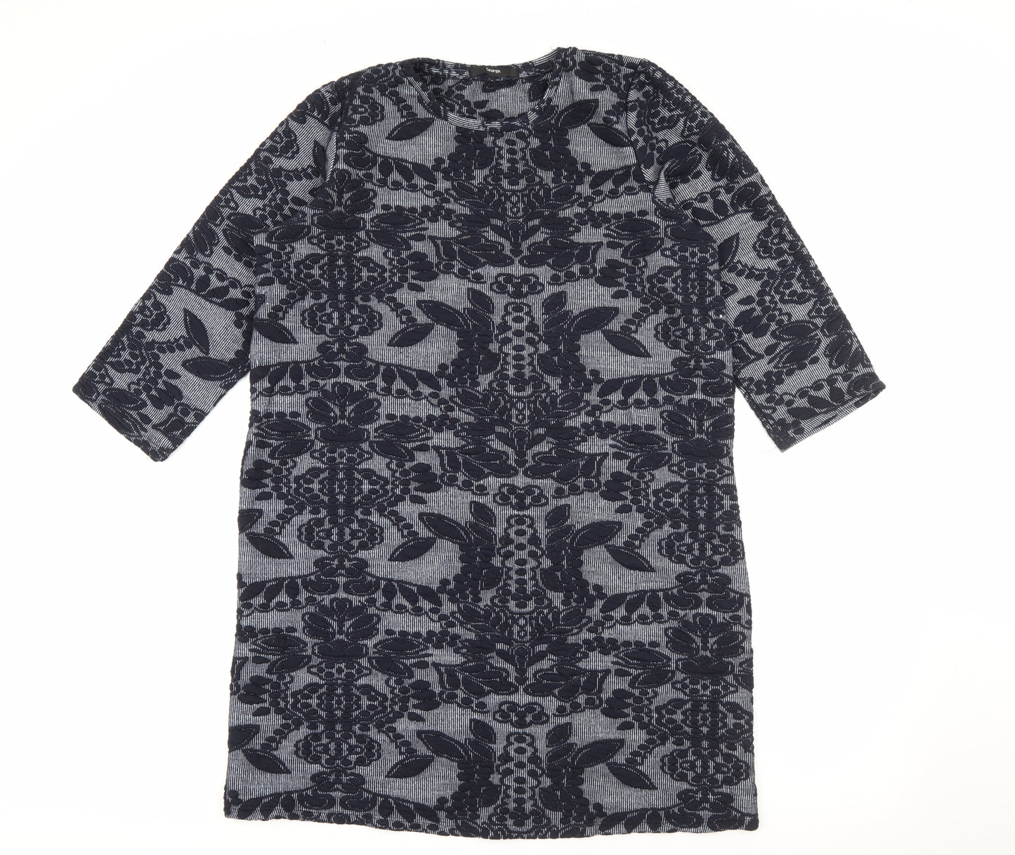 George Womens Blue Geometric Polyester Jumper Dress  Size 14  Crew Neck