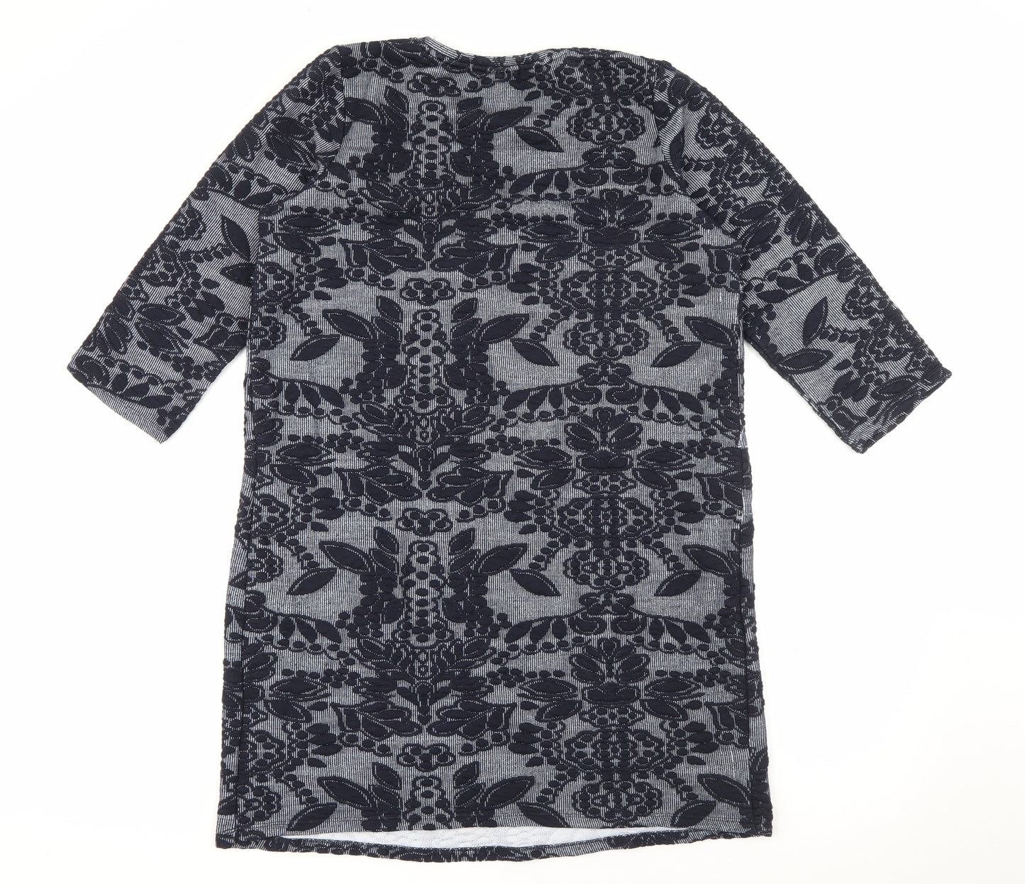 George Womens Blue Geometric Polyester Jumper Dress  Size 14  Crew Neck