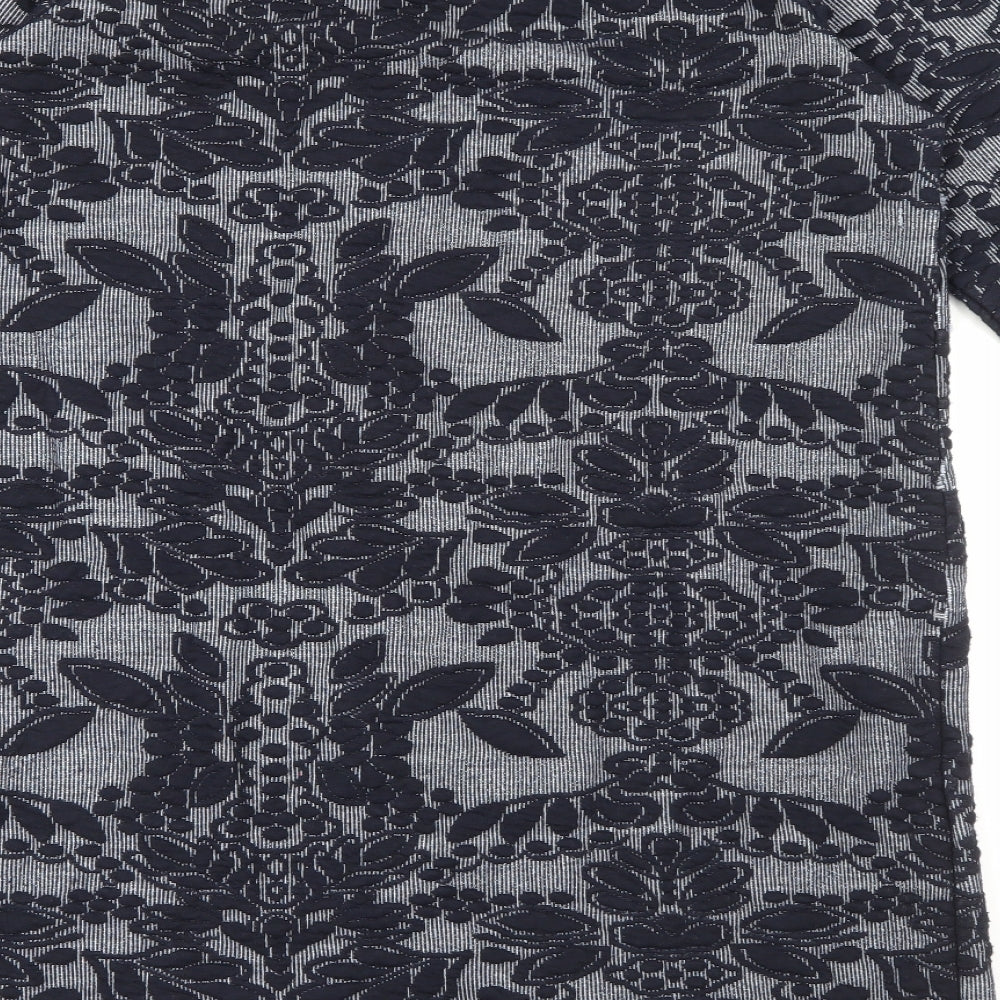 George Womens Blue Geometric Polyester Jumper Dress  Size 14  Crew Neck