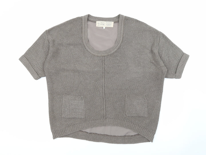 River Island Womens Brown Scoop Neck  Acrylic Pullover Jumper Size 12