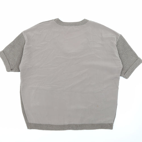 River Island Womens Brown Scoop Neck  Acrylic Pullover Jumper Size 12