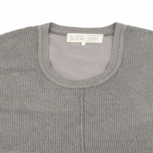 River Island Womens Brown Scoop Neck  Acrylic Pullover Jumper Size 12