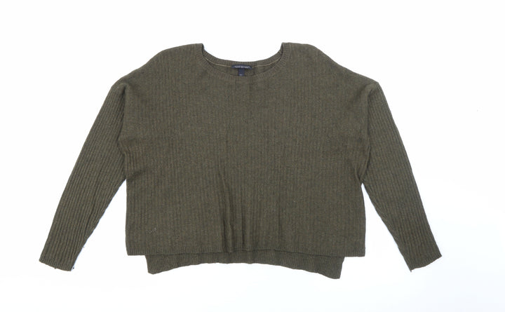 Topshop Womens Green Scoop Neck  Viscose Pullover Jumper Size 12
