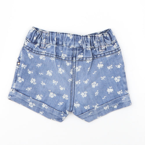 NEXT Girls Blue Floral Polyester Cropped Jeans Size 9-12 Months  Button