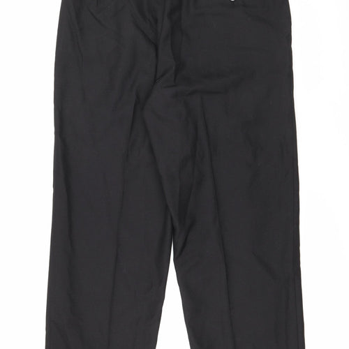 Preworn Mens Black  Wool Trousers  Size 34 in L29 in Regular Button
