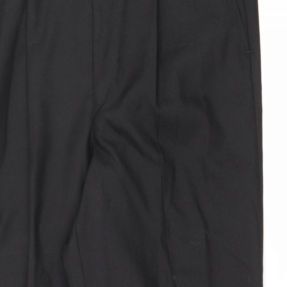 Preworn Mens Black  Wool Trousers  Size 34 in L29 in Regular Button