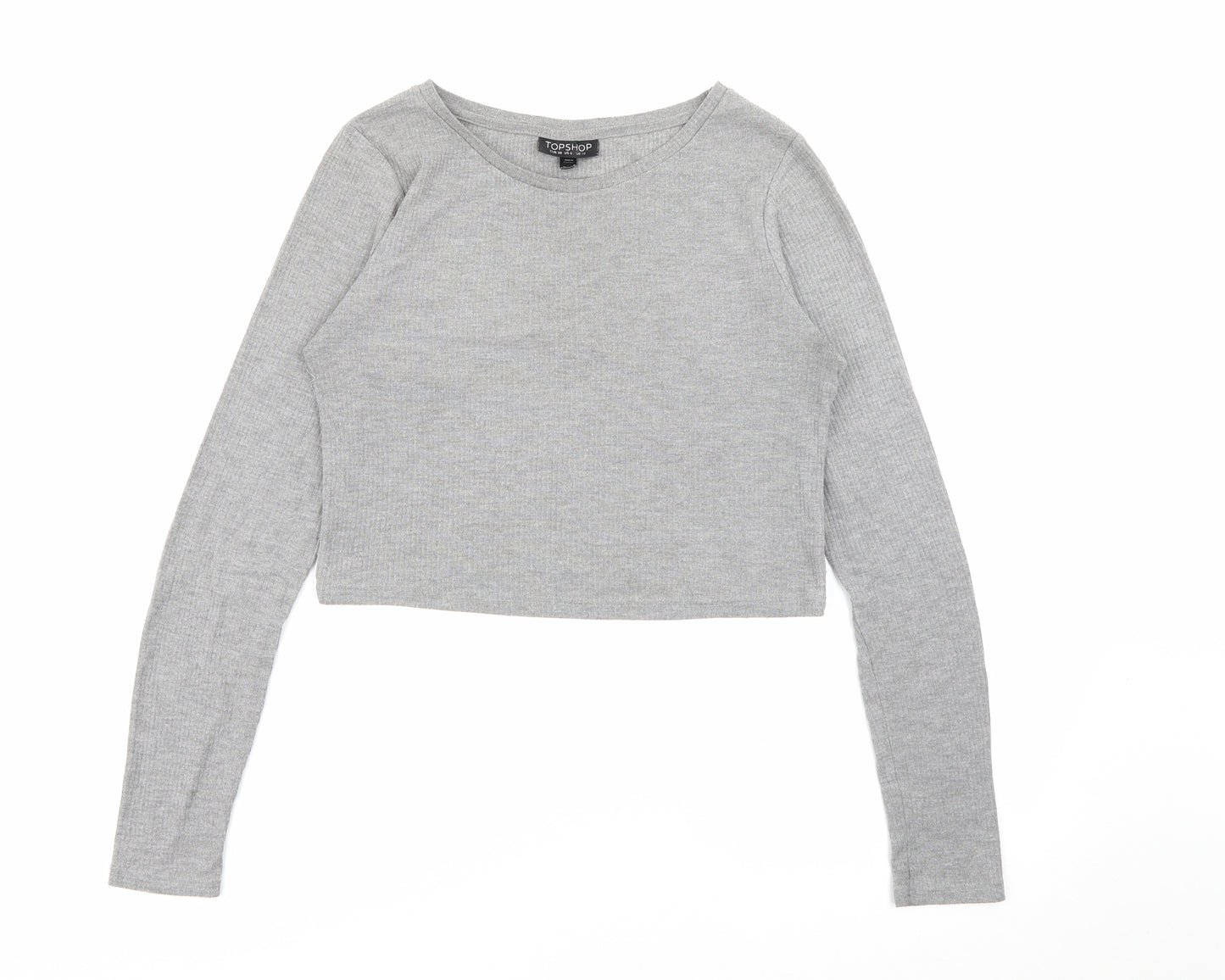 Topshop Womens Grey Scoop Neck  Viscose Pullover Jumper Size 10