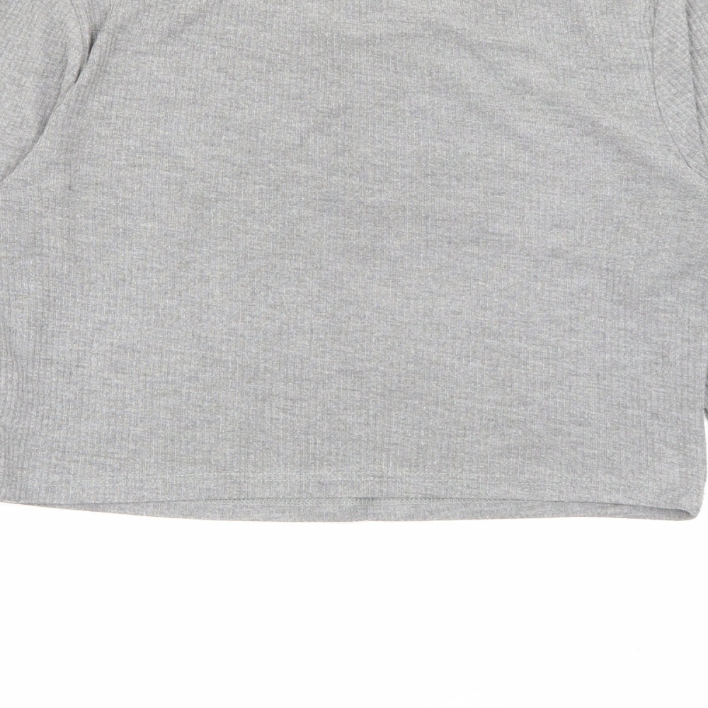Topshop Womens Grey Scoop Neck  Viscose Pullover Jumper Size 10