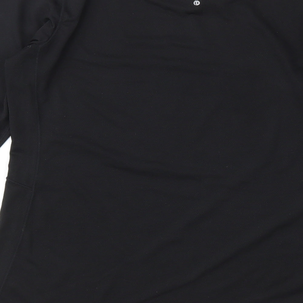 New Balance Womens Black  100% Polyester Basic T-Shirt Size XS Round Neck