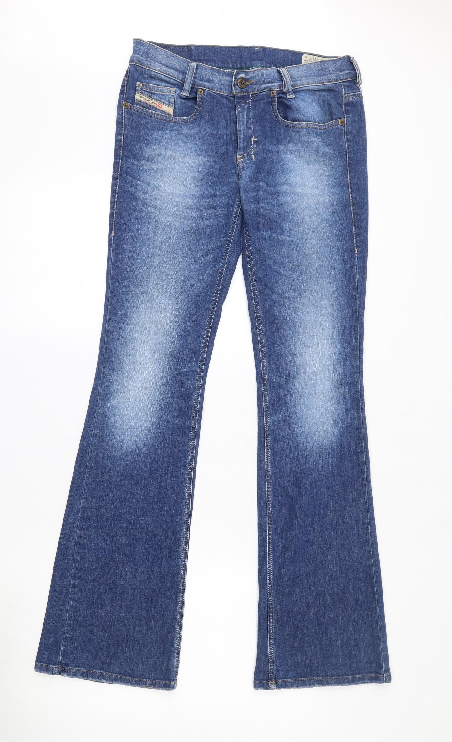 Diesel Womens Blue  Cotton Bootcut Jeans Size 28 in L32 in Slim Button