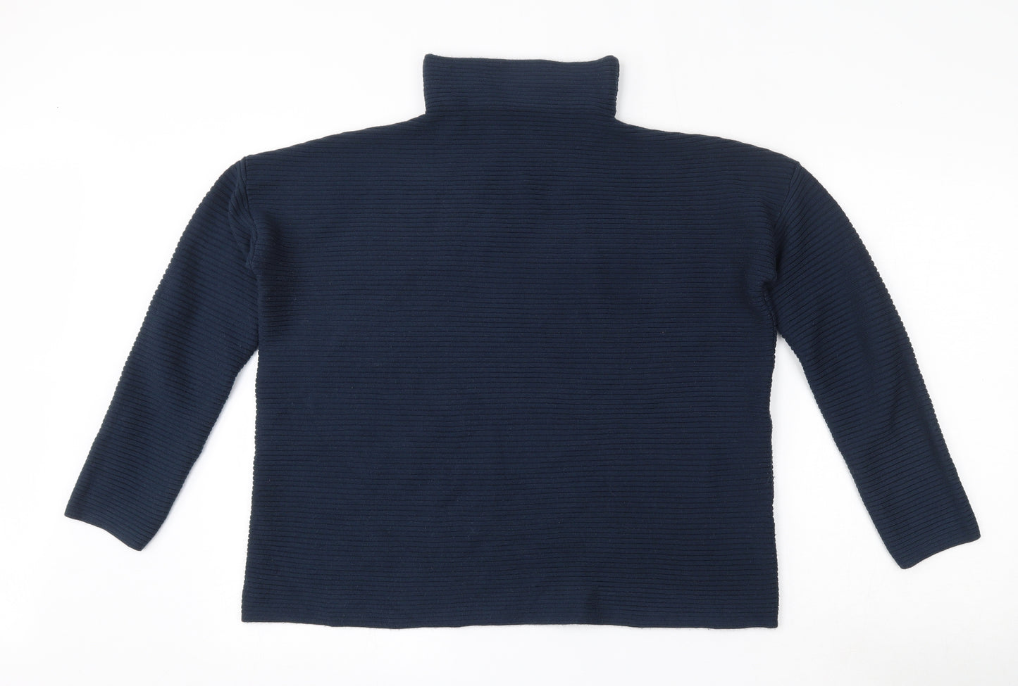 French Connection Womens Blue High Neck  Acrylic Pullover Jumper Size XS