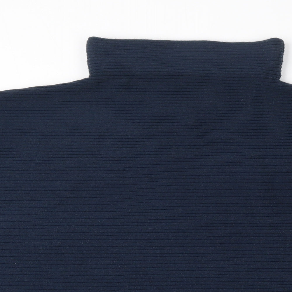 French Connection Womens Blue High Neck  Acrylic Pullover Jumper Size XS