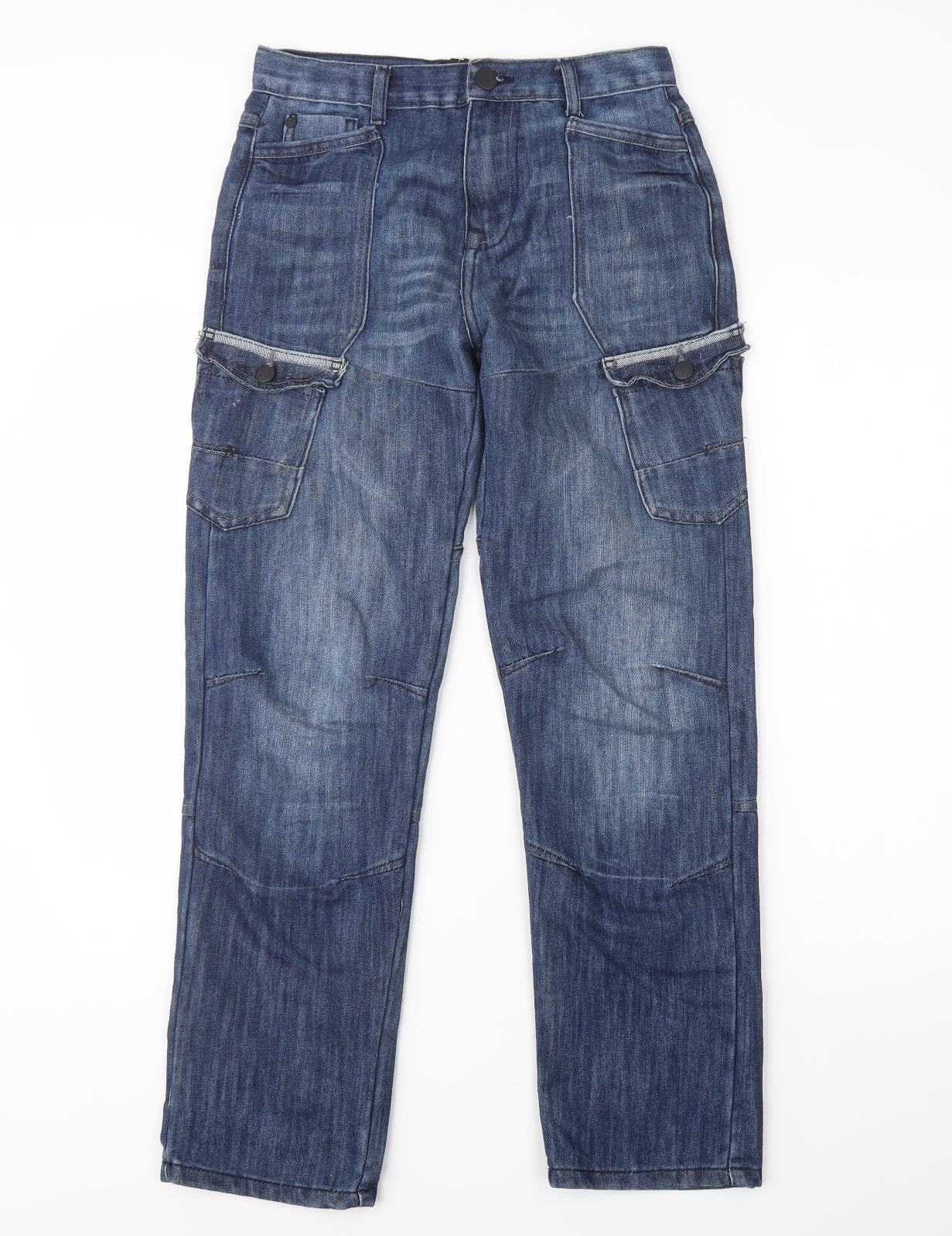 AIRWALK Boys Blue  Cotton Bootcut Jeans Size 13 Years  Regular Button