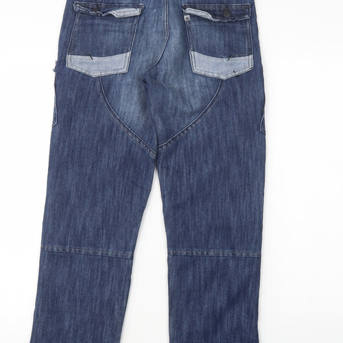 AIRWALK Boys Blue  Cotton Bootcut Jeans Size 13 Years  Regular Button
