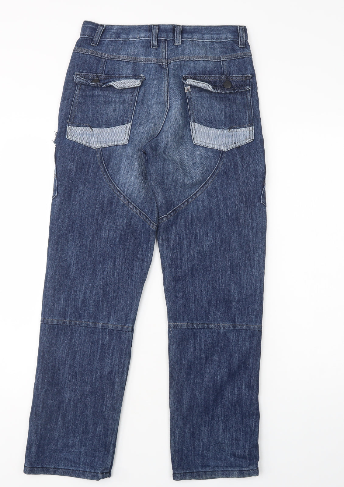 AIRWALK Boys Blue  Cotton Bootcut Jeans Size 13 Years  Regular Button