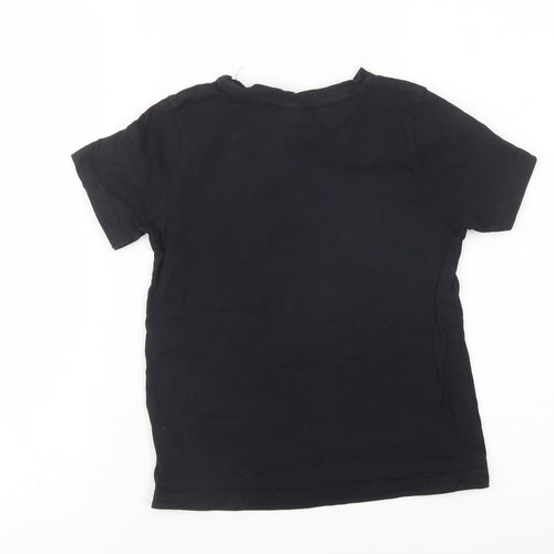 George Girls Black  Cotton Basic T-Shirt Size 7-8 Years Crew Neck Pullover - Lego