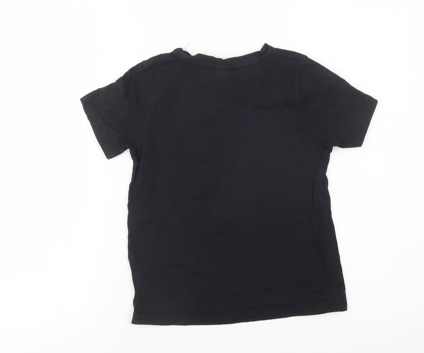 George Girls Black  Cotton Basic T-Shirt Size 7-8 Years Crew Neck Pullover - Lego