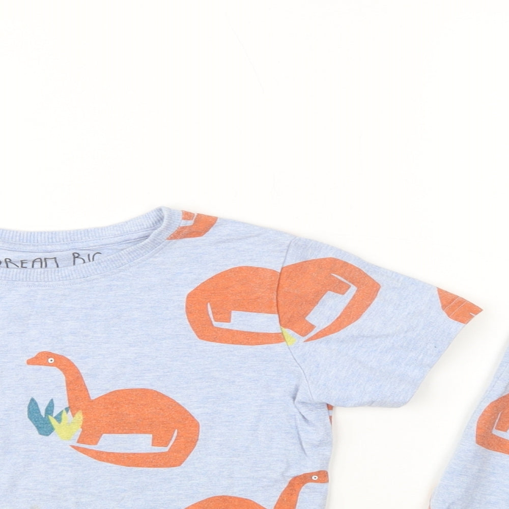 NEXT Boys Blue Geometric Cotton  Pyjama Set Size 7-8 Years  Pullover - Dinosaur Print