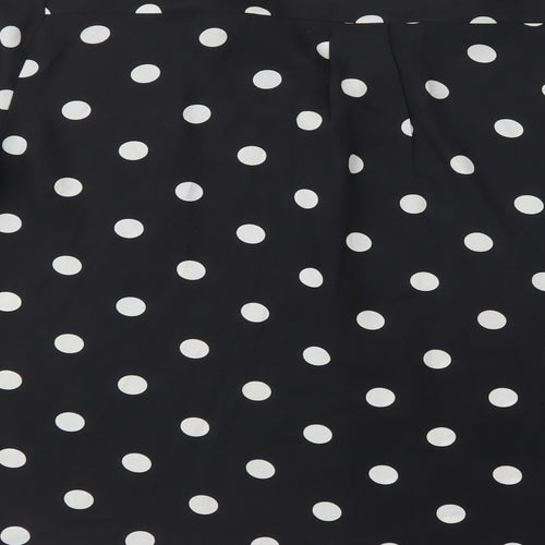 Primark Womens Black Polka Dot Polyester Basic Button-Up Size 20 Collared
