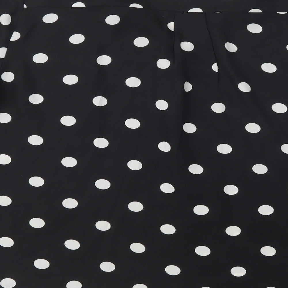 Primark Womens Black Polka Dot Polyester Basic Button-Up Size 20 Collared