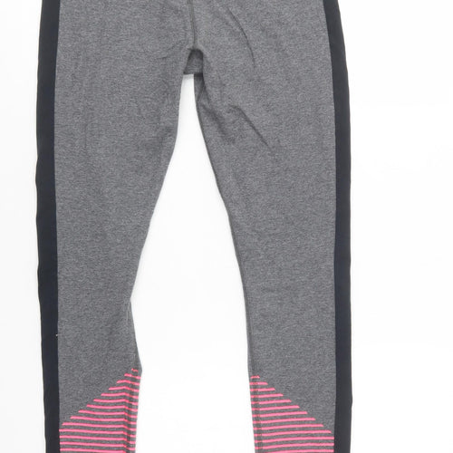 Under armour Womens Grey Striped Cotton Compression Leggings Size S L29 in Regular