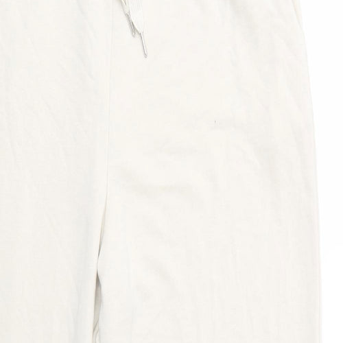 Dunnes Stores Womens Ivory  Polyester Jogger Trousers Size M L32 in Regular Drawstring