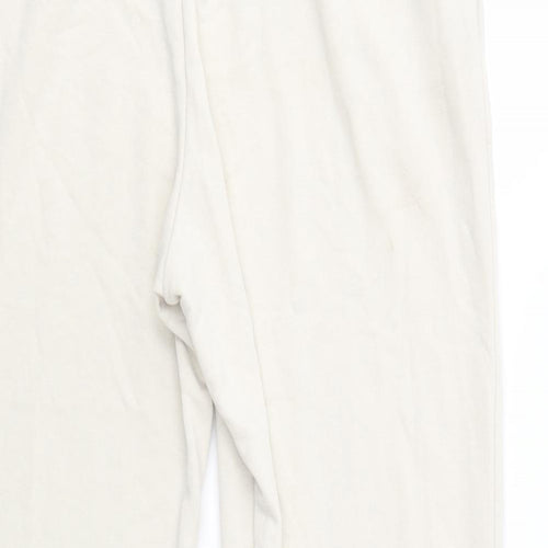 Dunnes Stores Womens Ivory  Polyester Jogger Trousers Size M L32 in Regular Drawstring