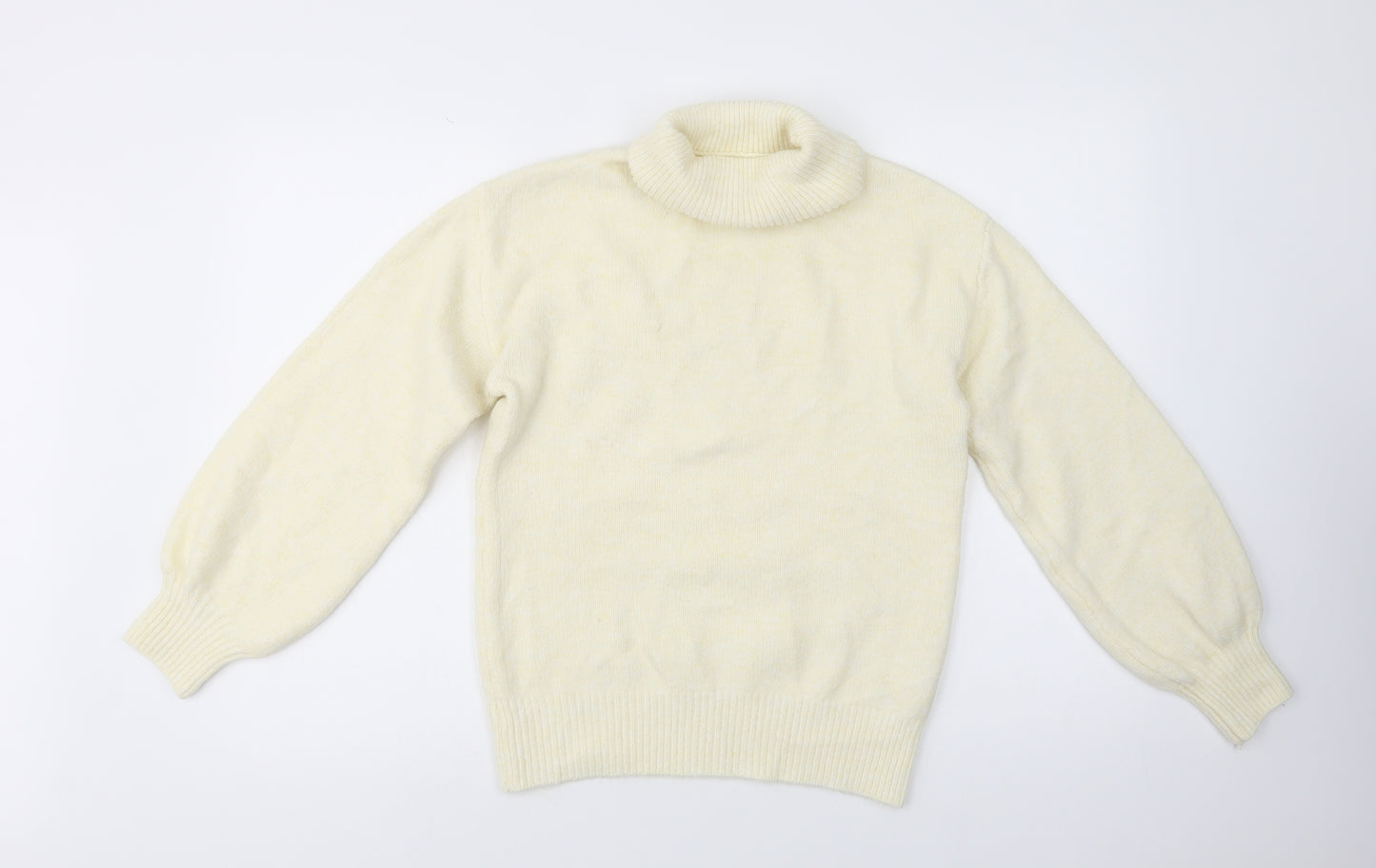 Primark Womens Ivory Roll Neck  Acetate Pullover Jumper Size 6
