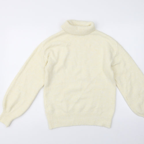 Primark Womens Ivory Roll Neck  Acetate Pullover Jumper Size 6