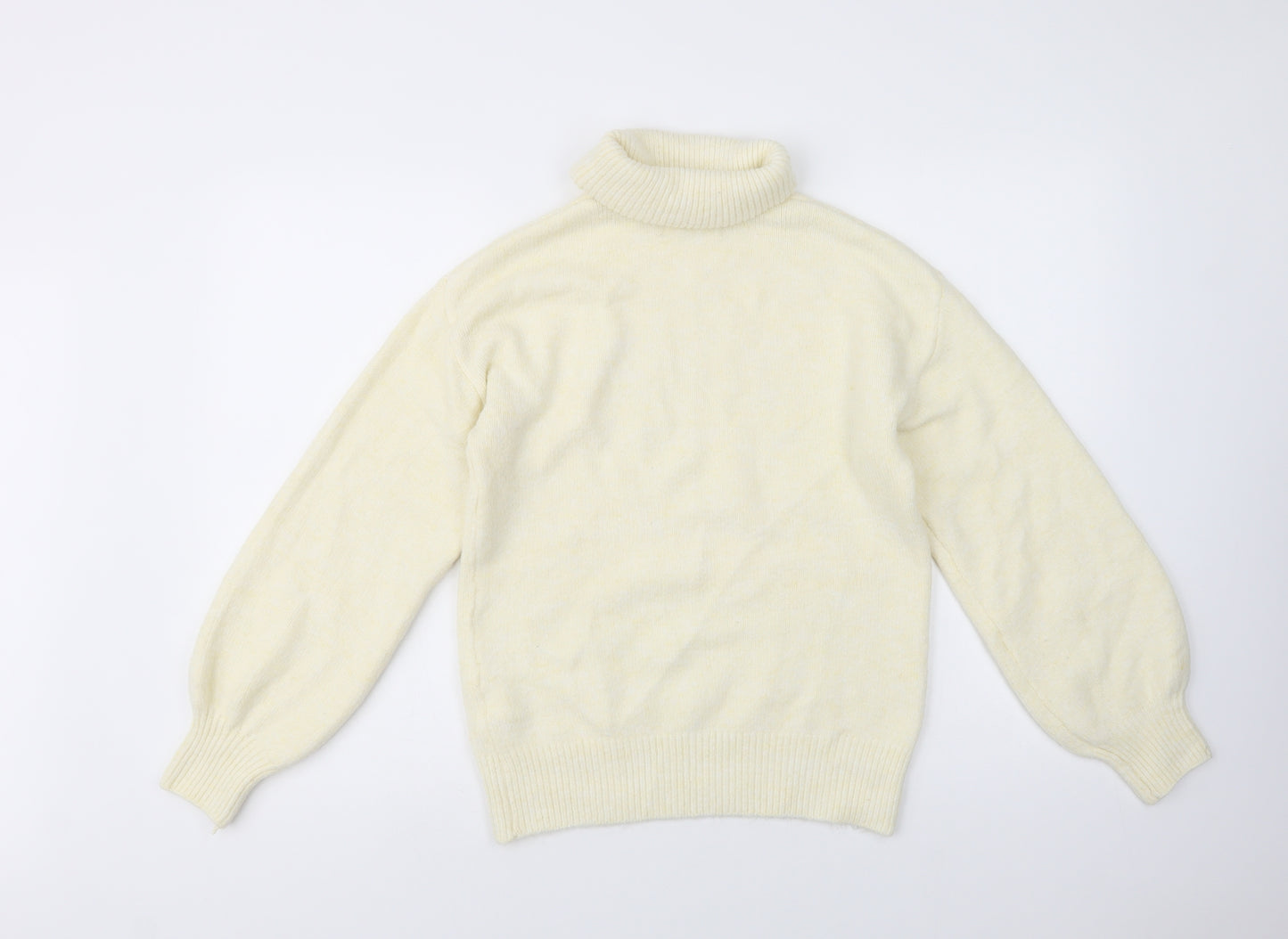 Primark Womens Ivory Roll Neck  Acetate Pullover Jumper Size 6