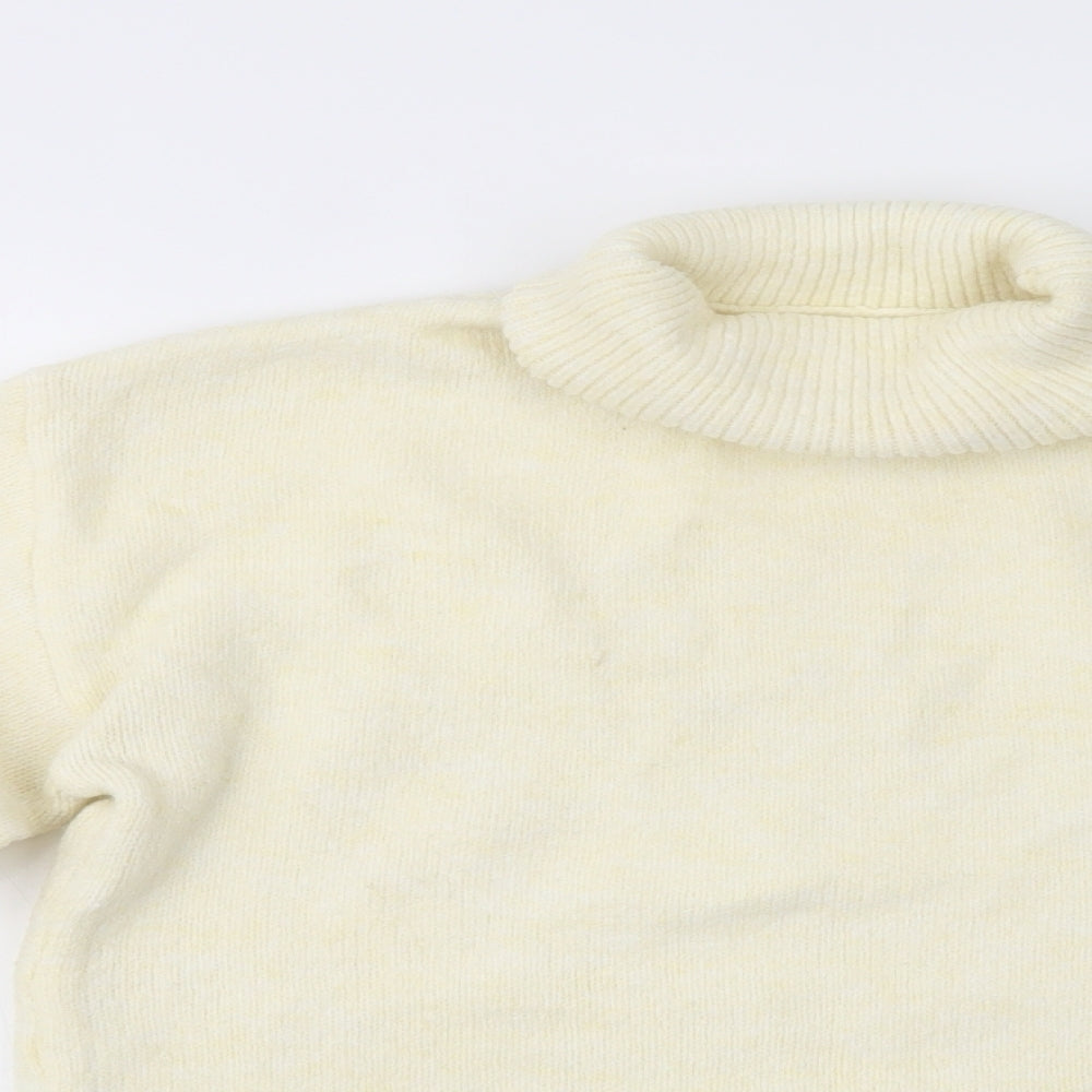 Primark Womens Ivory Roll Neck  Acetate Pullover Jumper Size 6