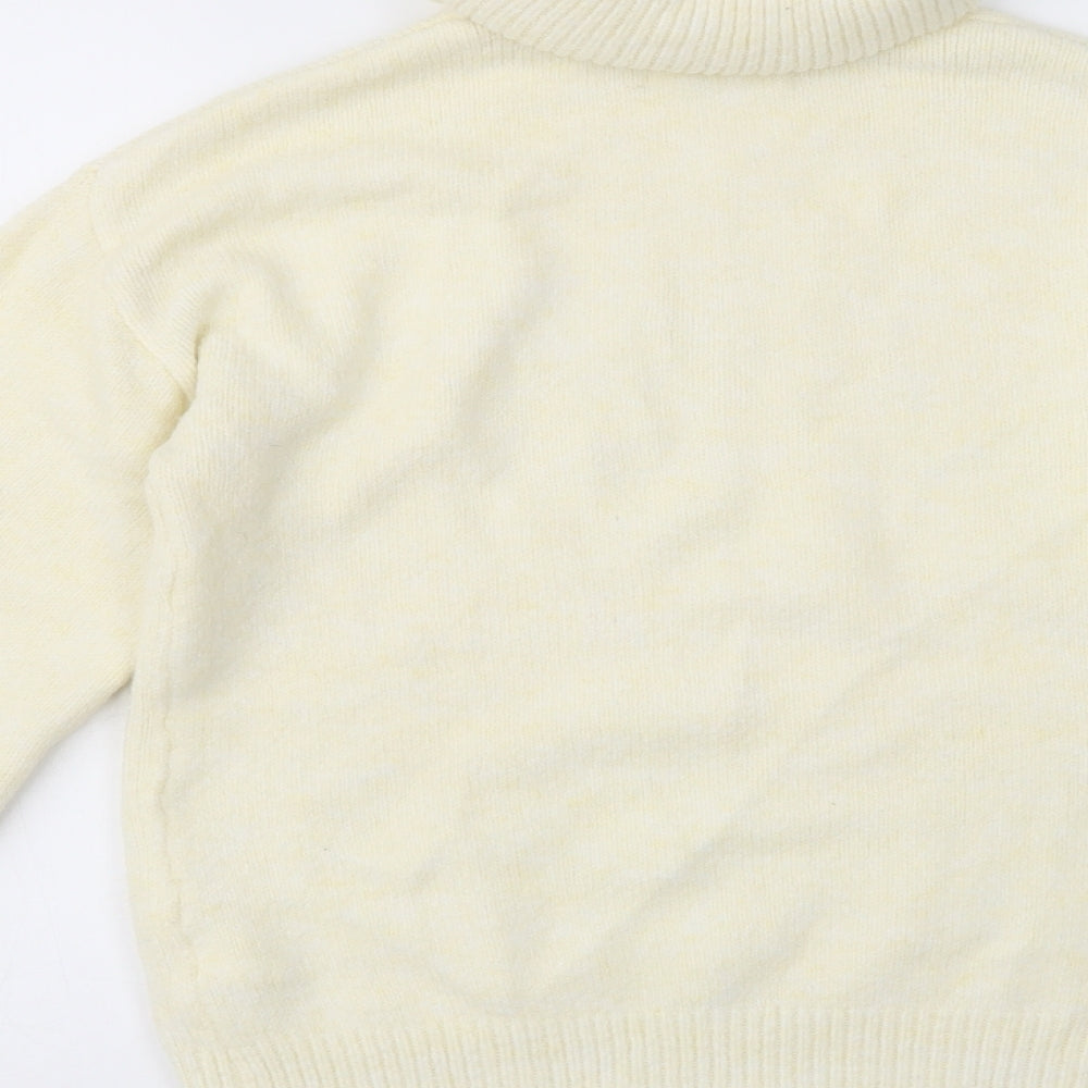 Primark Womens Ivory Roll Neck  Acetate Pullover Jumper Size 6