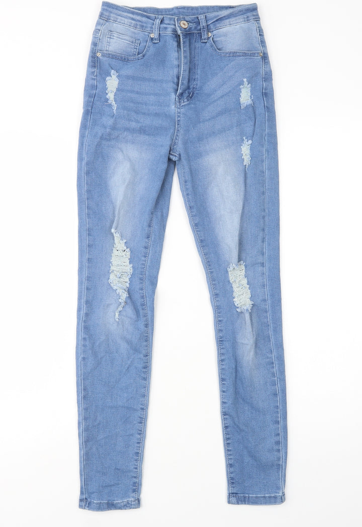 SheIn Womens Blue Cotton Skinny Jeans Size XS L30 in Regular Button