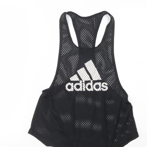 adidas Womens Black  Polyester Basic Tank Size S Scoop Neck