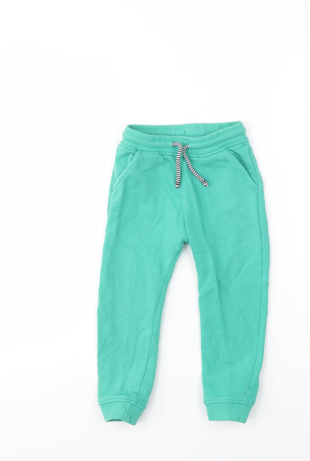 Matalan Girls Green  Cotton Jogger Trousers Size 3-4 Years  Regular Drawstring