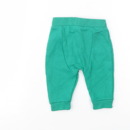 F&F Baby Green  Cotton Jogger Trousers Size 3-6 Months  Drawstring