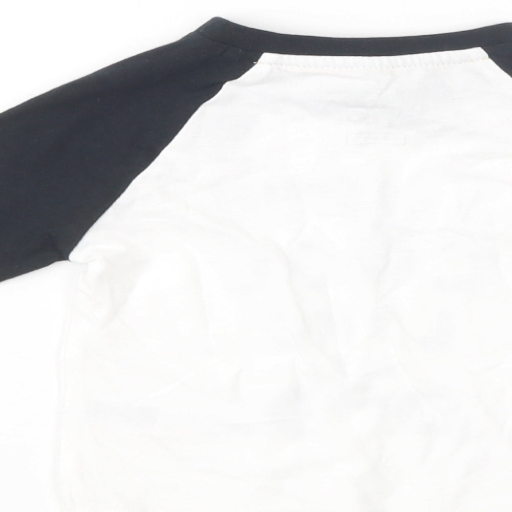 F&F Baby White Colourblock Cotton Basic T-Shirt Size 3-6 Months Crew Neck Pullover - Cool Like Dad