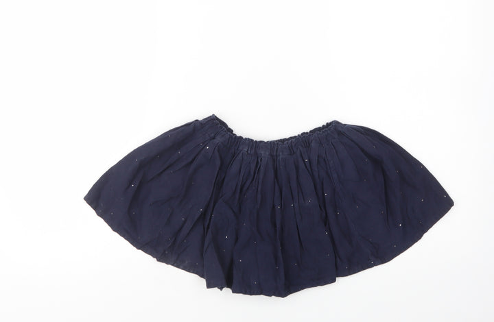 Bonton Girls Blue Cotton Skater Skirt Size 4 Years Regular