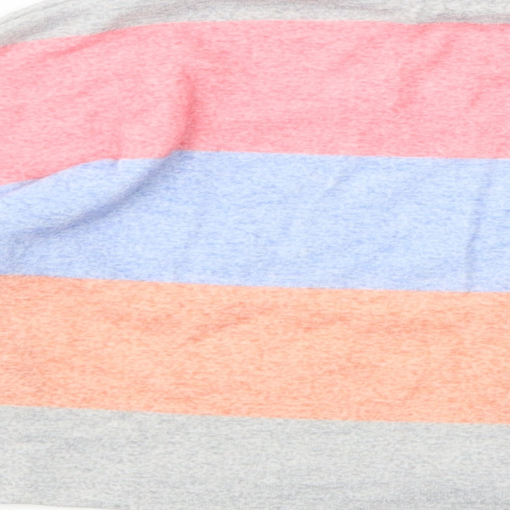 F&F Girls Multicoloured Crew Neck Striped Polyester Pullover Jumper Size 6-7 Years  Pullover