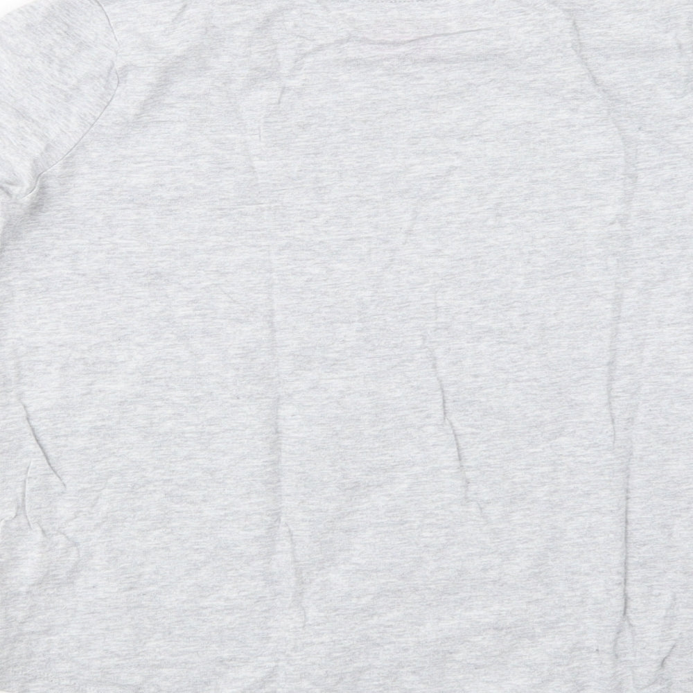F&F Girls Grey  Cotton Basic T-Shirt Size 9-10 Years Crew Neck Pullover - Butterfly