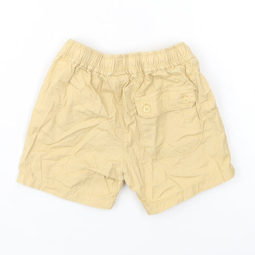 Zara Baby Yellow  Cotton Cropped Trousers Size 9-12 Months  Button